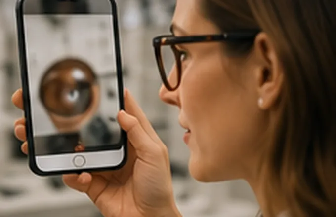 A phone and a monitor side by side, one showing a search page and one showing an AI assistant's answer.